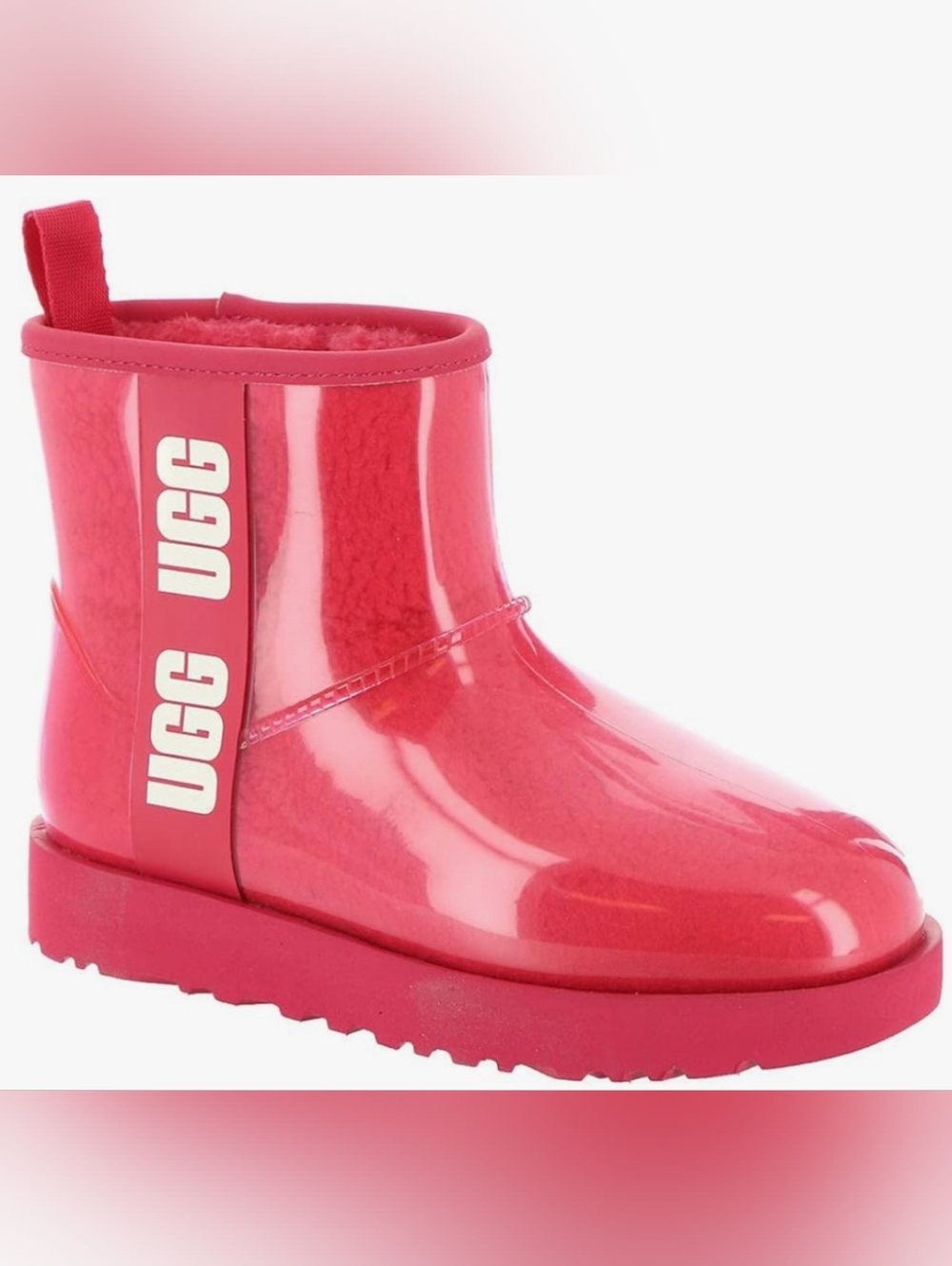 UGG Classic Clear Hibiscus Pink Mini Boots Size 8 NWOT MSRP $160